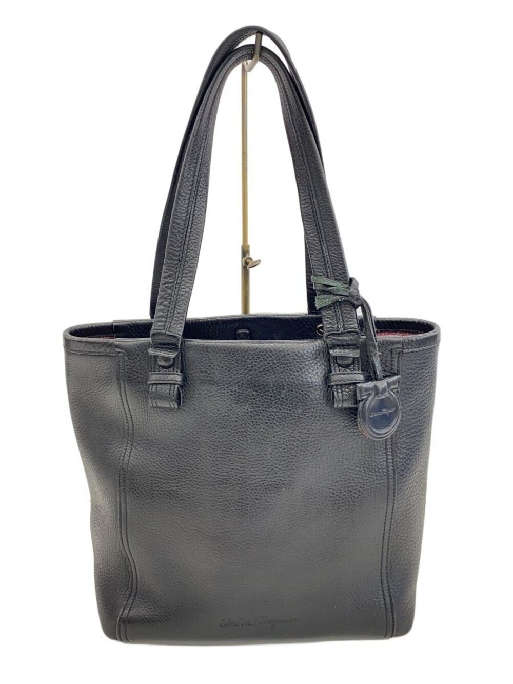 Salvatore Ferragamo Bag Leather Black Gancini Tote